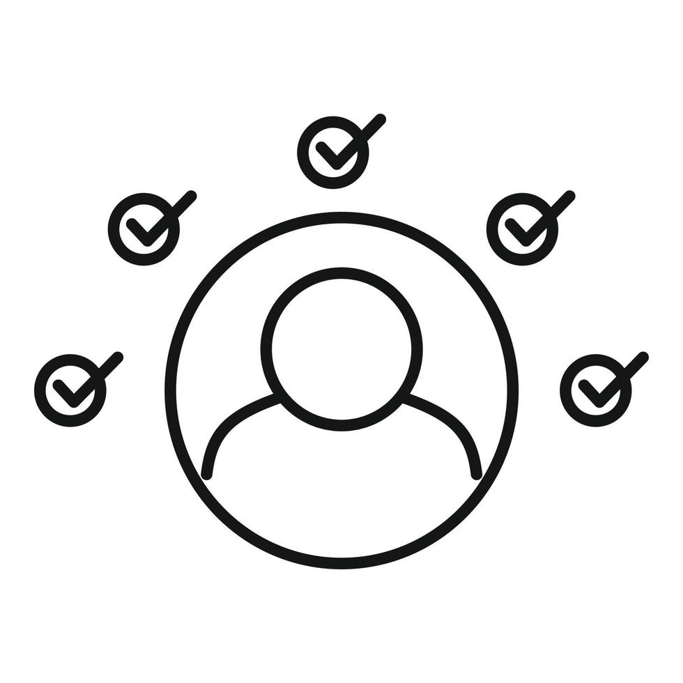 Multiple personal traits icon, outline style vector