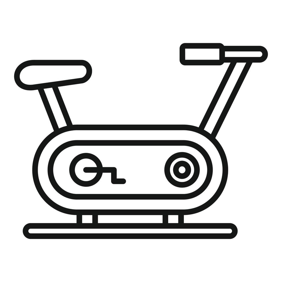 icono de bicicleta de ejercicio de carrera, estilo de contorno vector