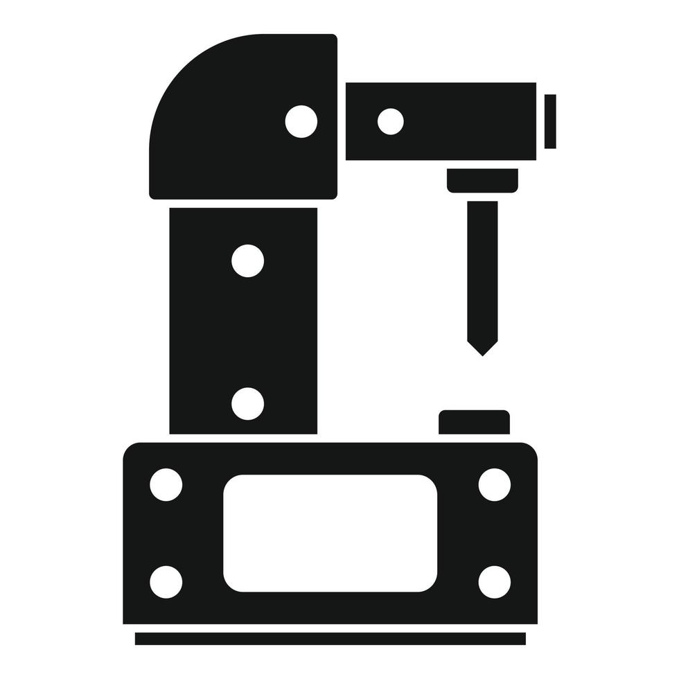 icono de la máquina de fresado de acero, estilo simple vector