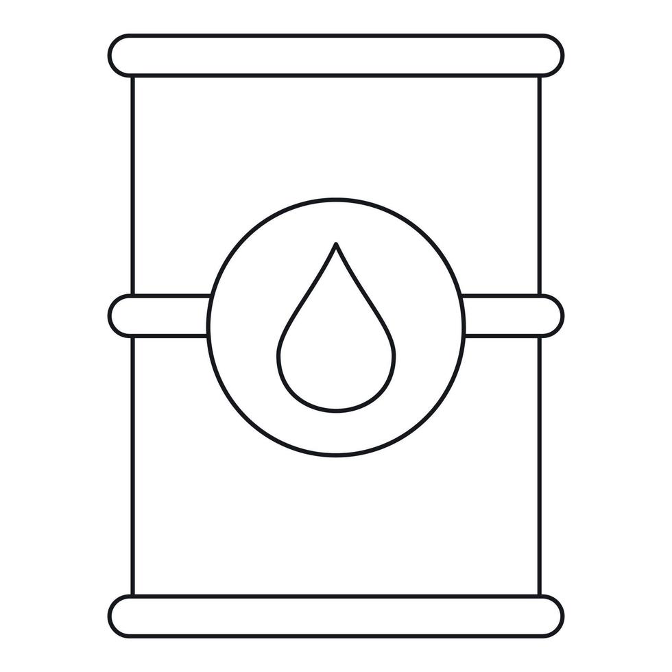 icono de barril de aceite, estilo de esquema vector