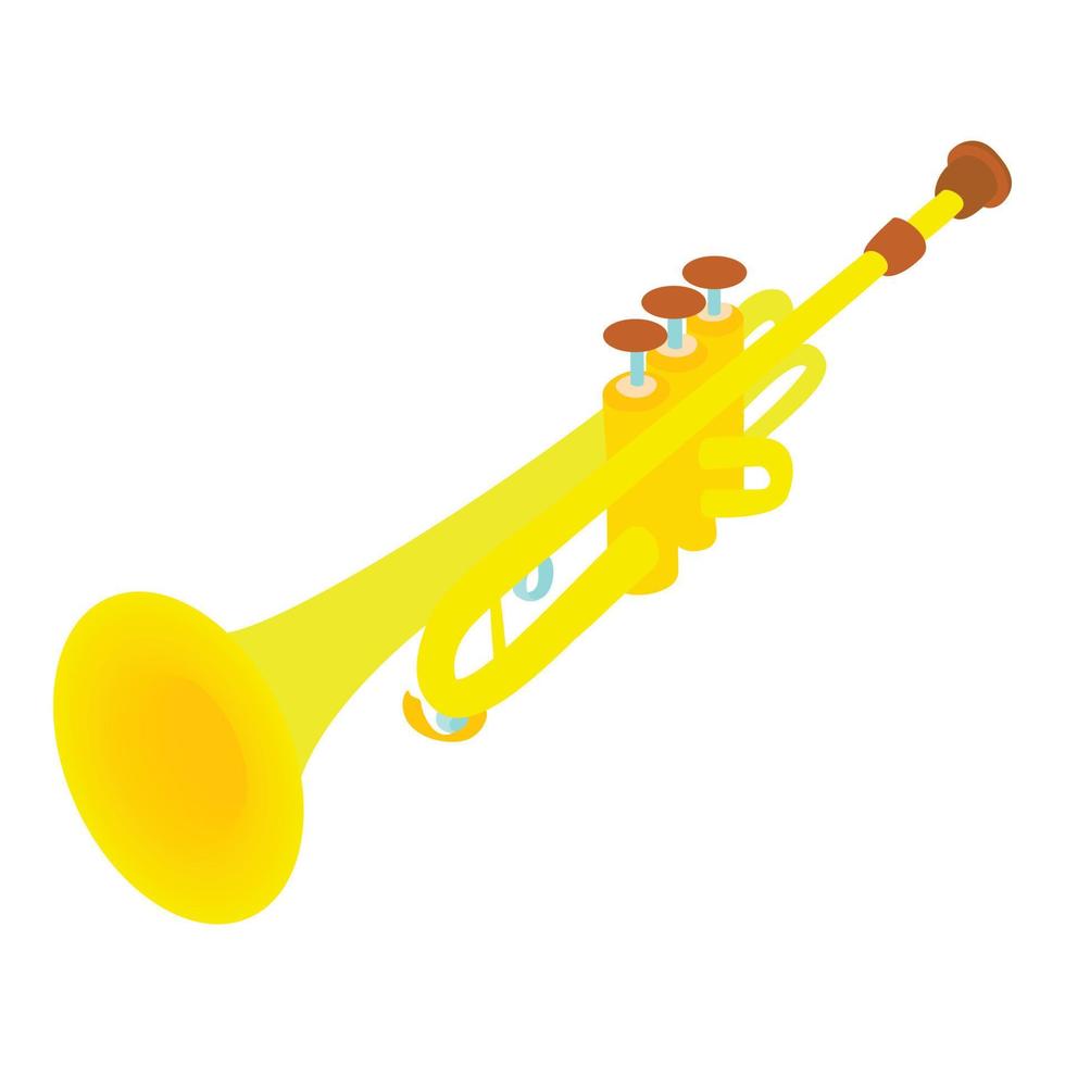 Trumpet icon, cartoon style vector