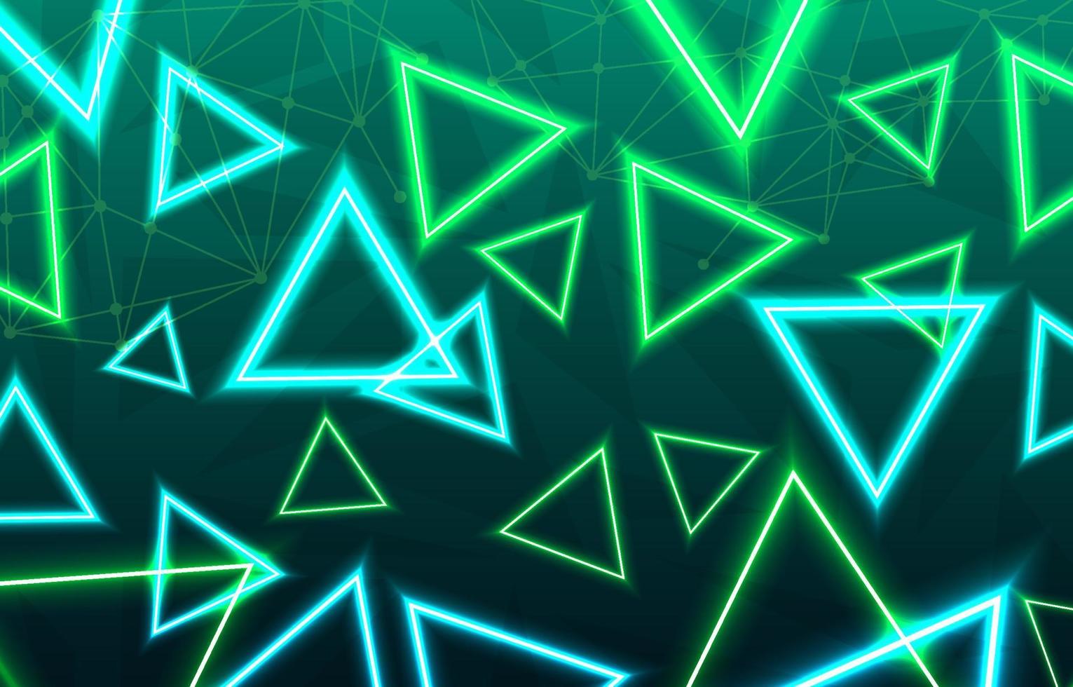 Green Neon Triangle Background vector