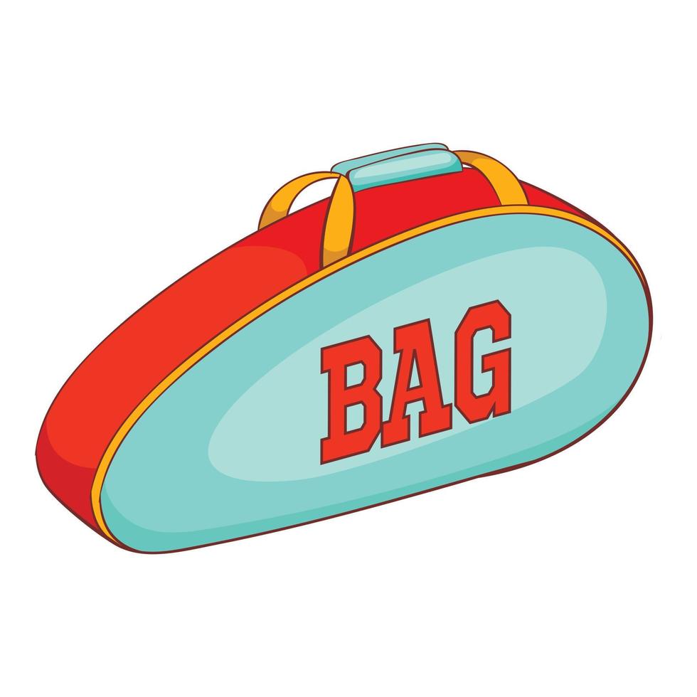 Tennis bag icon, cartoon style vector