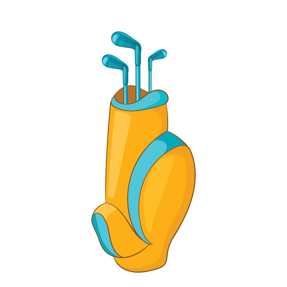 icono de bolsa para palos de golf, estilo de dibujos animados vector