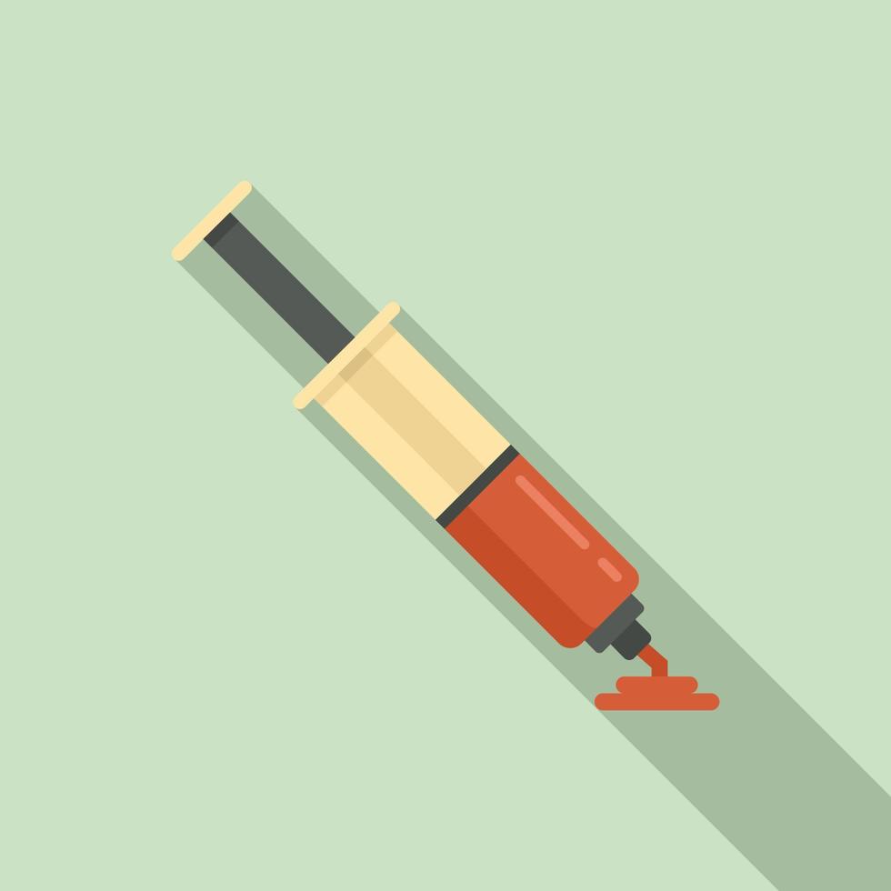 Molecular cuisine syringe icon, flat style vector