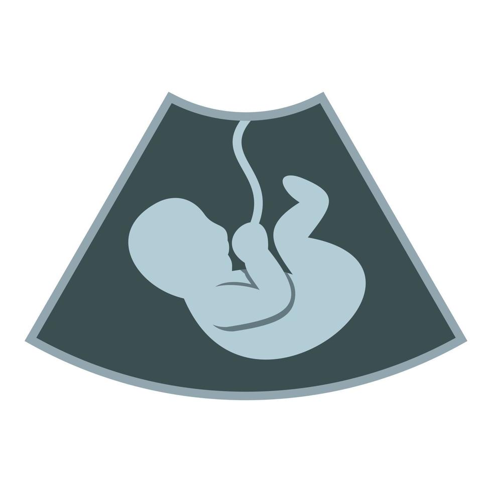 Ultrasound baby icon, flat style vector