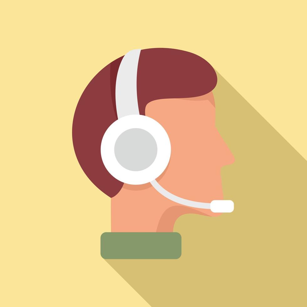 Man podcast icon, flat style vector