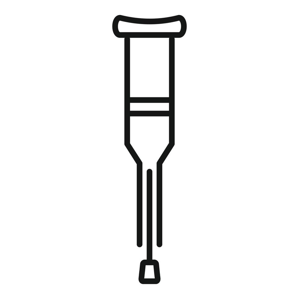 Crutch icon, outline style vector