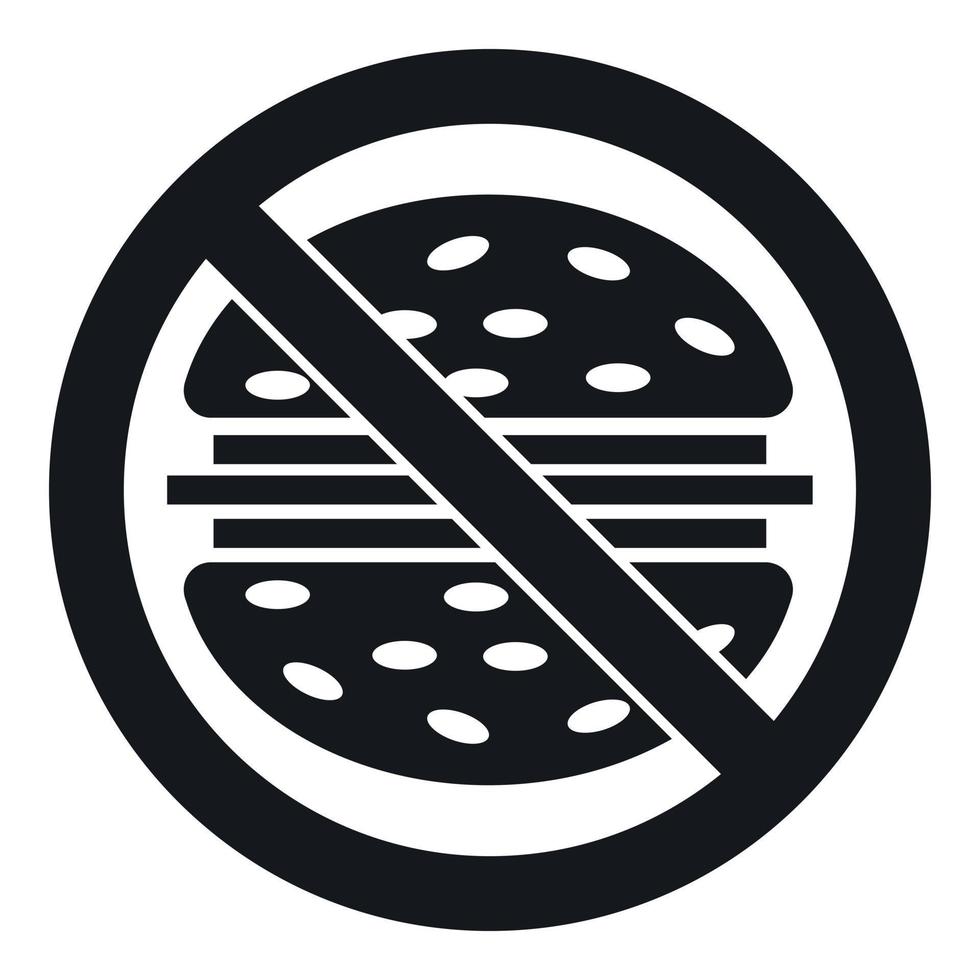 Stop fast food icon, simple style vector