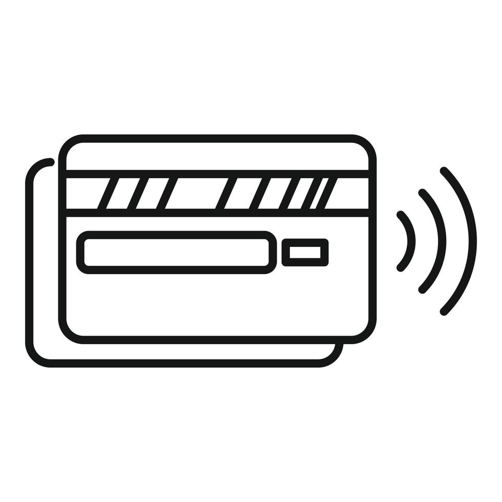 Bank card remote control icon, outline style vector