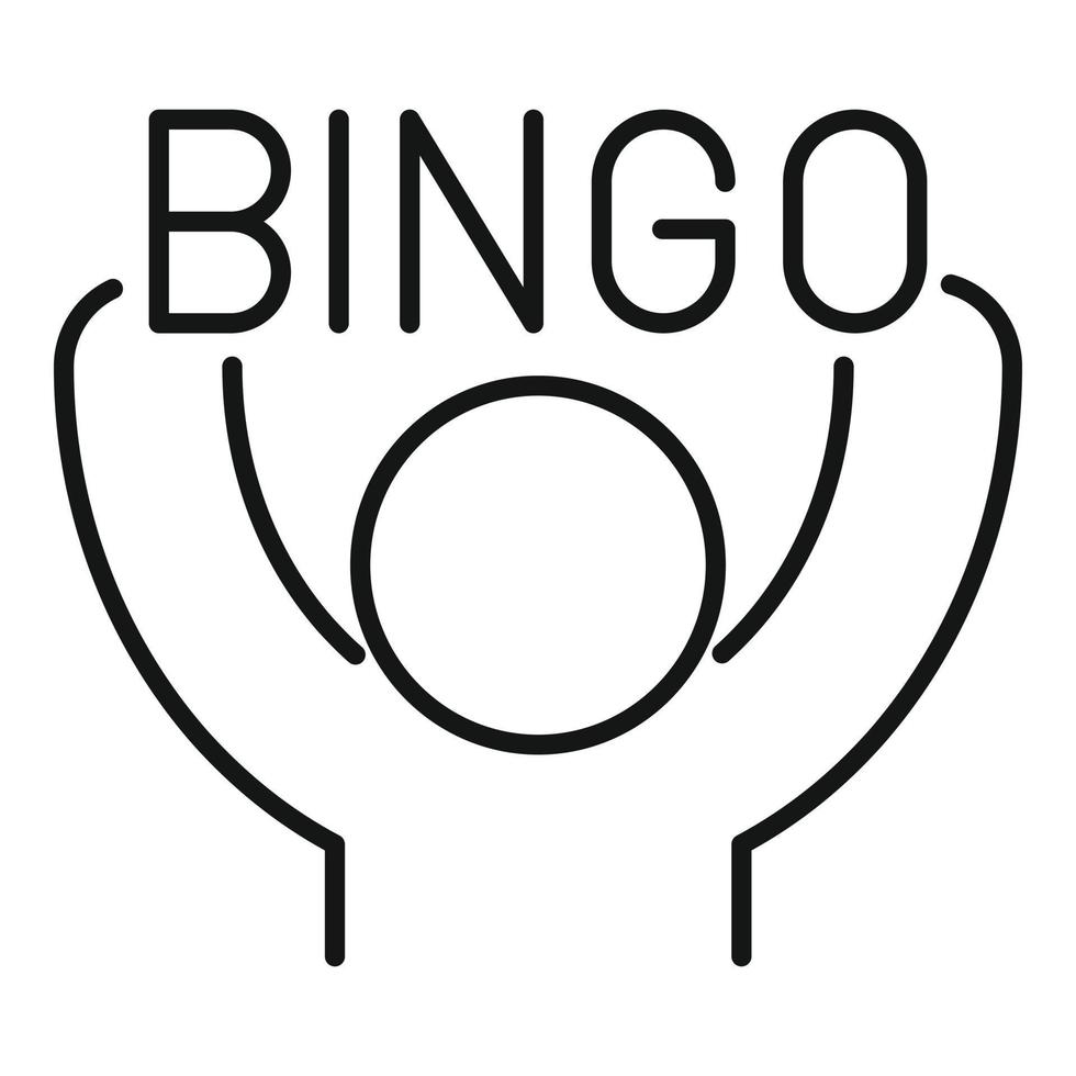 vector de contorno de icono de bingo win. juego de loteria
