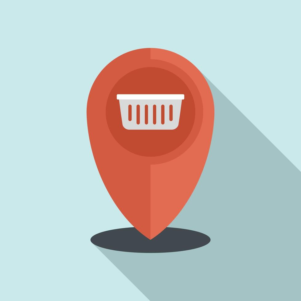 Shop gps pin icon, flat style vector