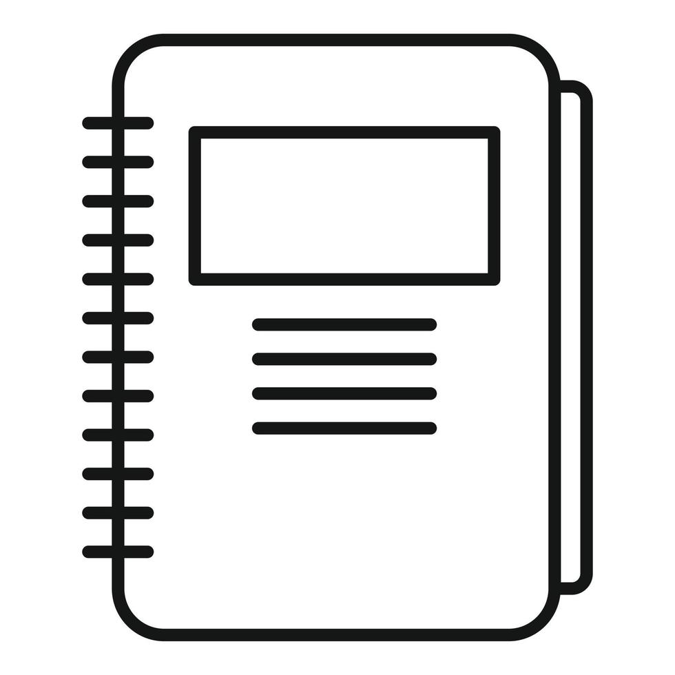 icono de cuaderno de servicio, estilo de contorno vector