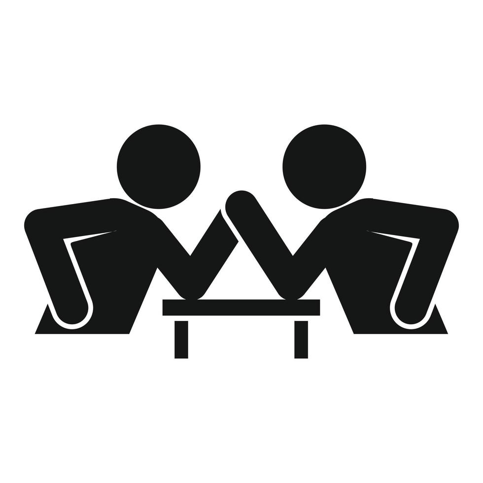Table arm wrestling icon, simple style vector