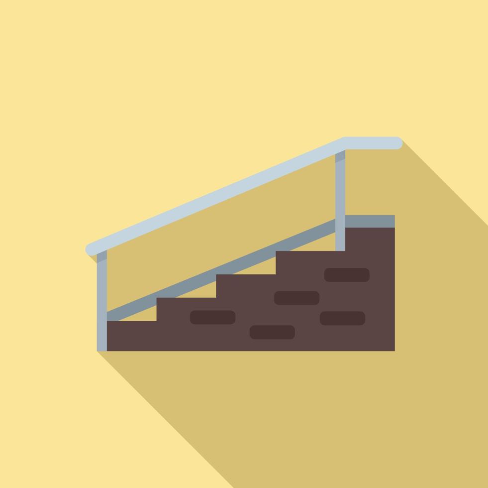 Hospital stairs with bar icon, flat style vector
