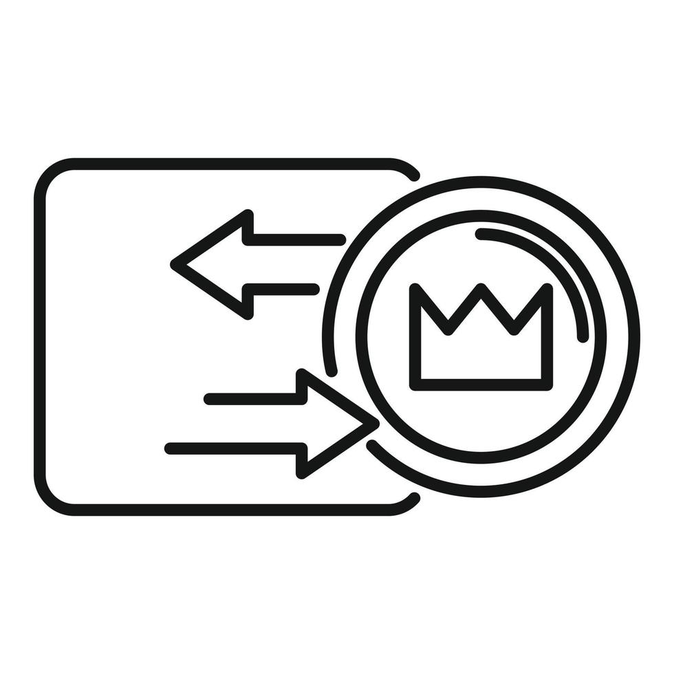 Token convertor icon outline vector. Nft fungible vector