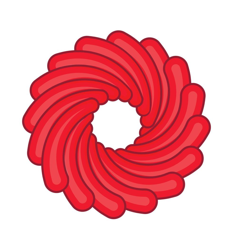 Red camera shutter icon, cartoon style vector