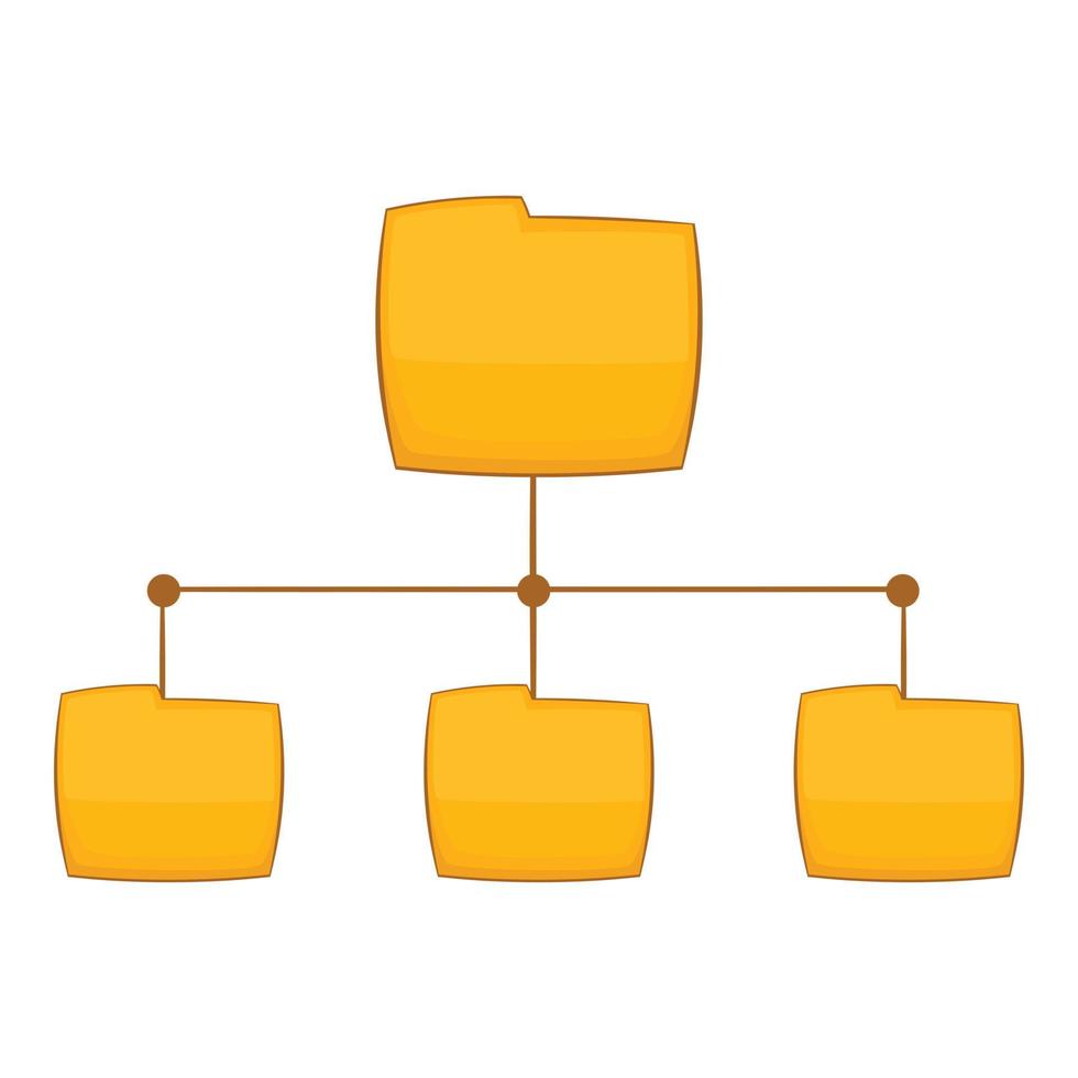 icono de estructura de carpetas, estilo de dibujos animados vector