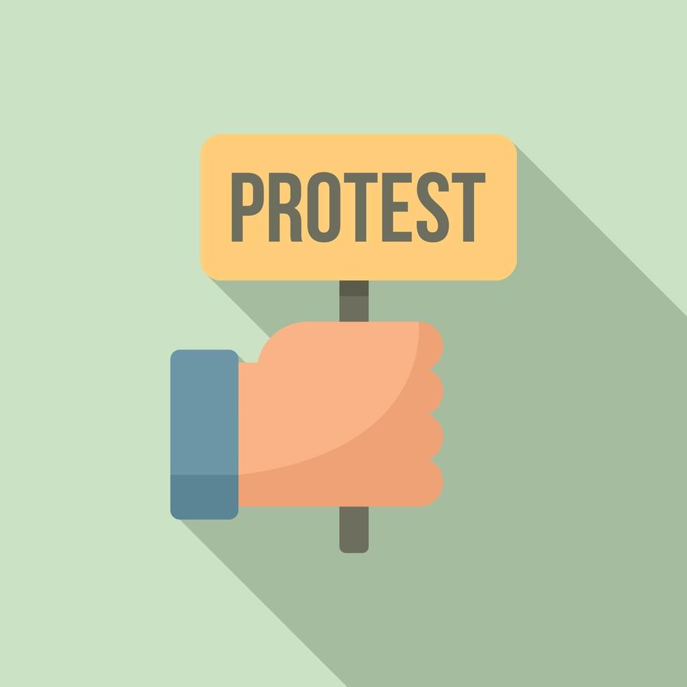 Protest teen protest icon, flat style vector