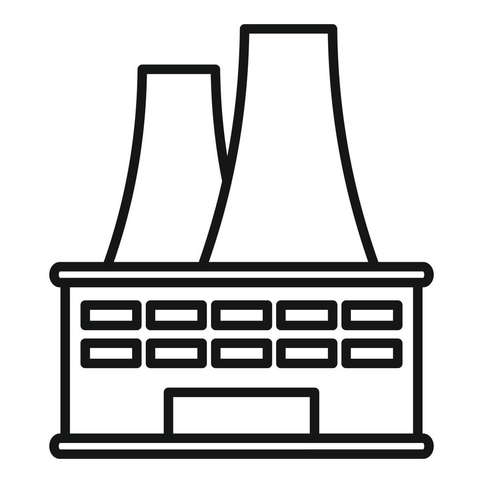 icono de fábrica de energía limpia, estilo de esquema vector