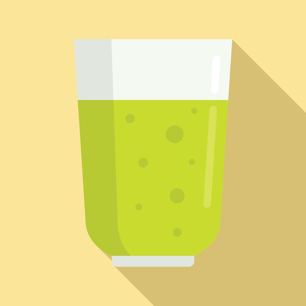 Green fresh juice icon, flat style vector