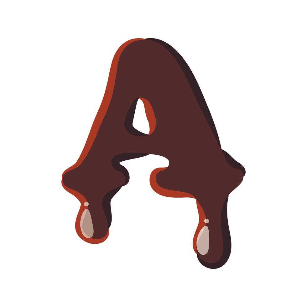 Letter A from latin alphabet made of chocolate vector