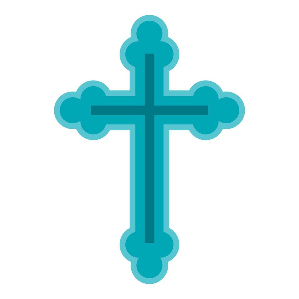 icono de cruz cristiana, estilo plano vector