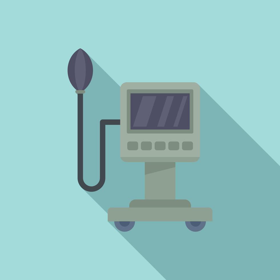 Heart rate monitor icon, flat style vector