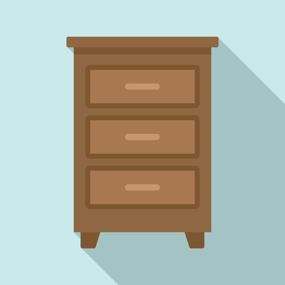 Wood documents drawer icon, flat style vector