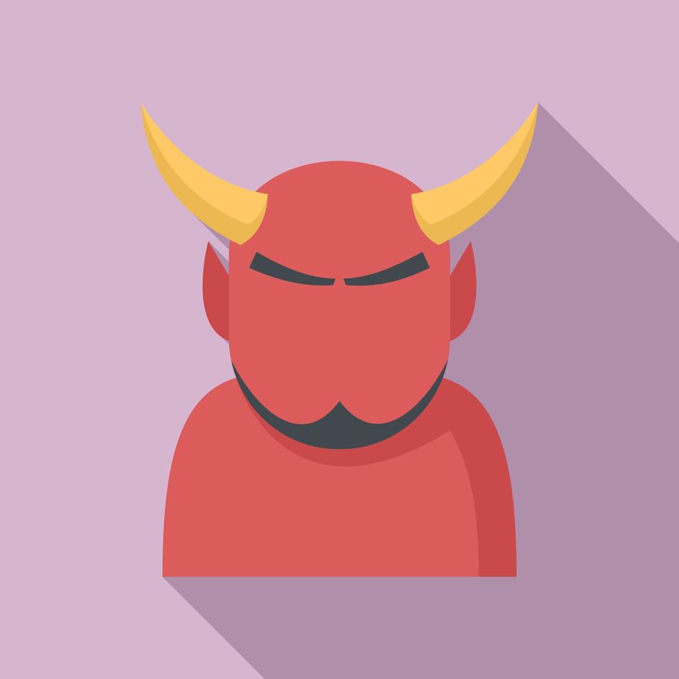 Devil man icon, flat style vector
