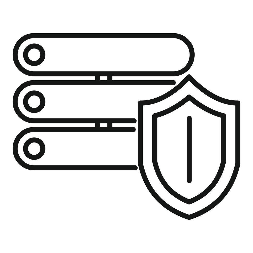 Security server icon, outline style vector