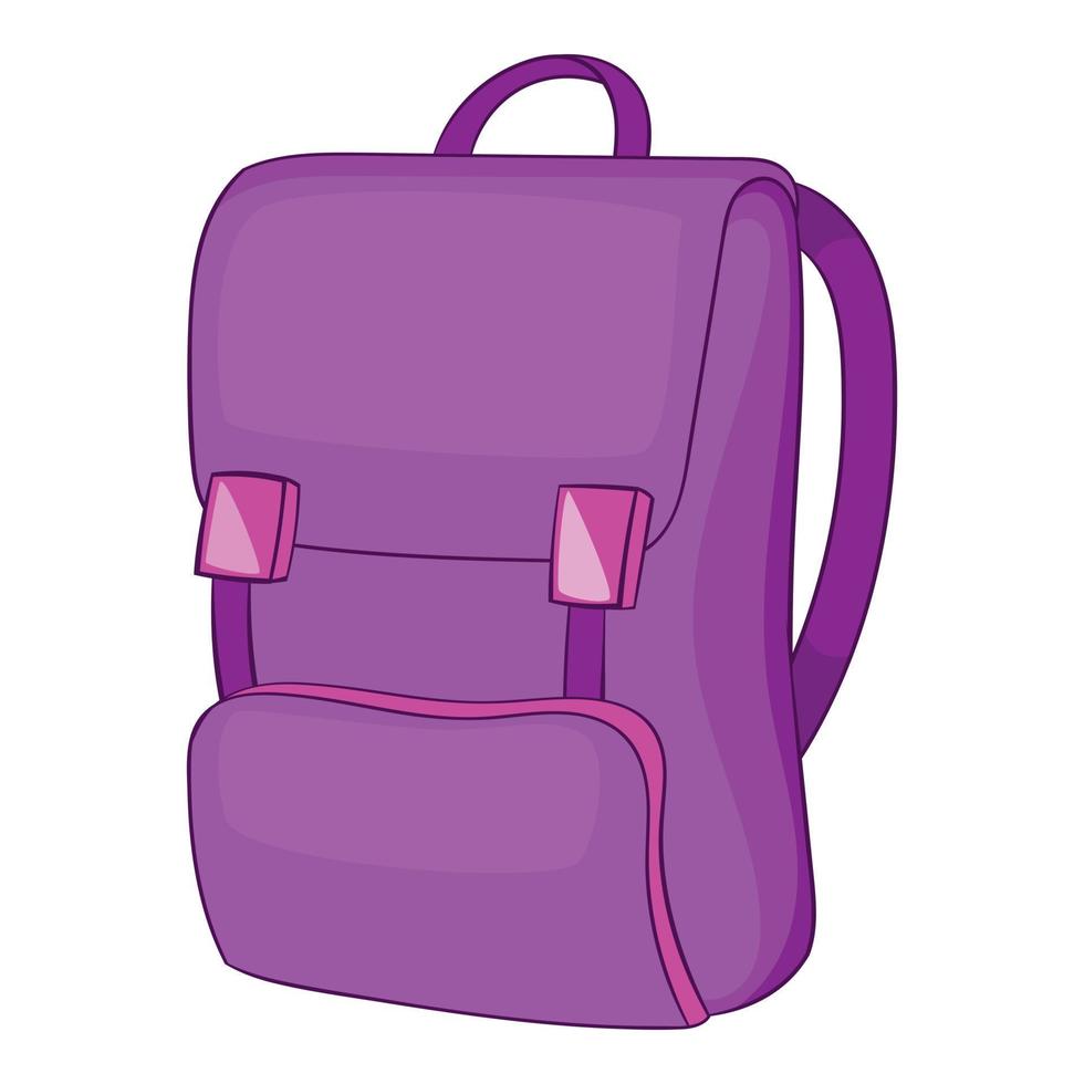 Backpack icon, cartoon style vector