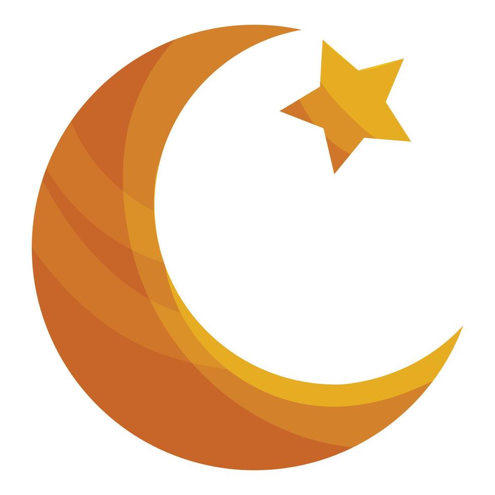 Turkey star and crescent icon, cartoon style vector