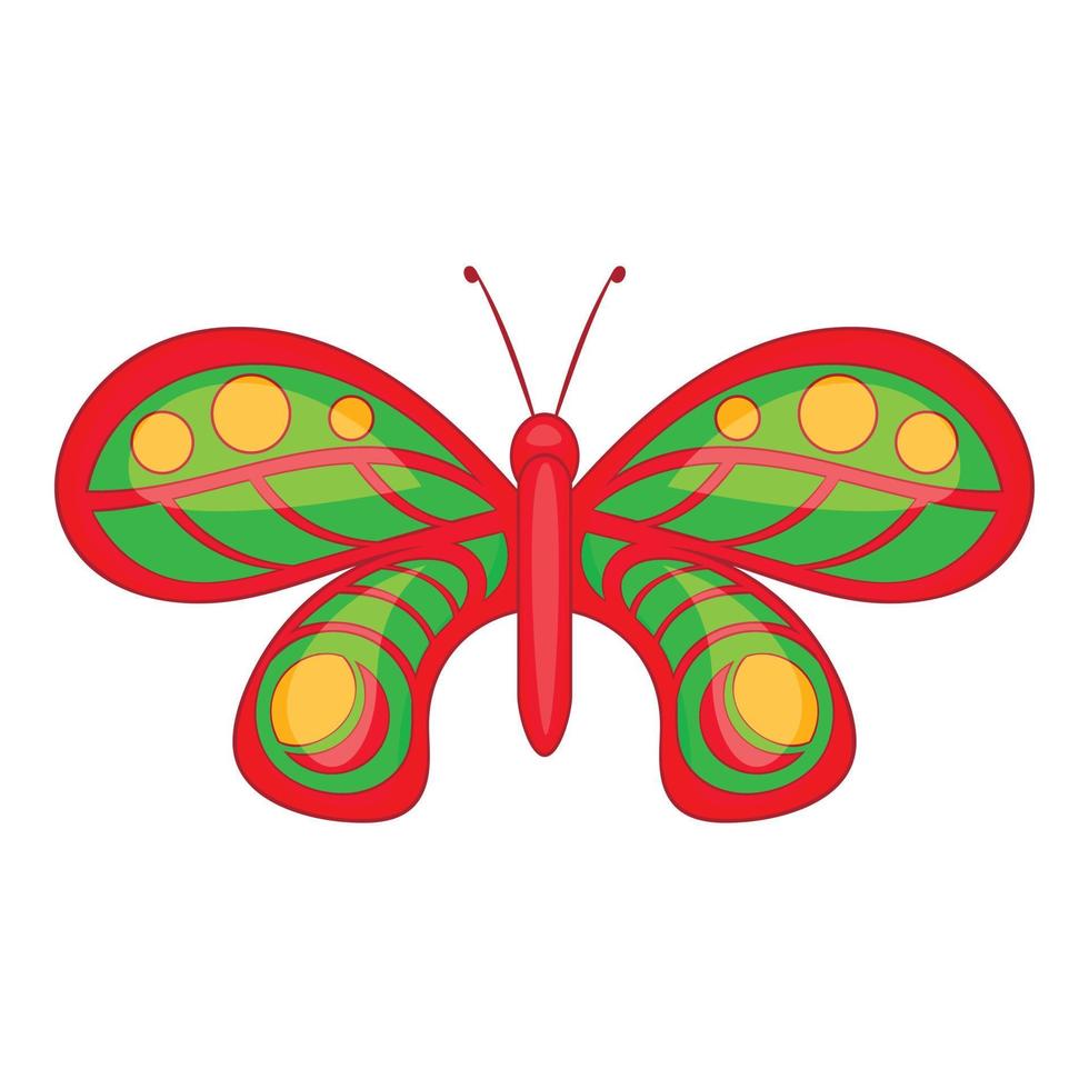 Butterfly with ornament icon, cartoon style vector