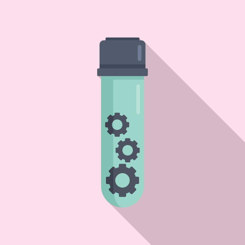 Nanotechnology test tube icon, flat style vector