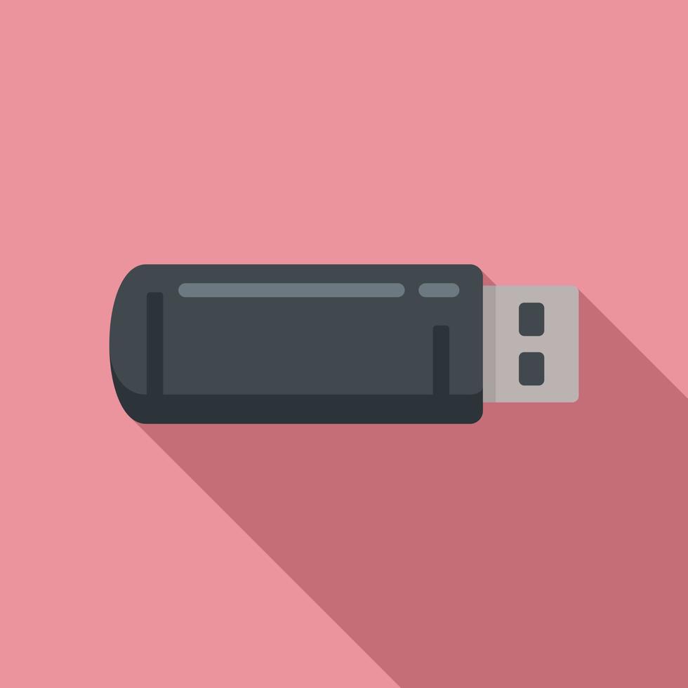 icono de memoria USB, estilo plano vector