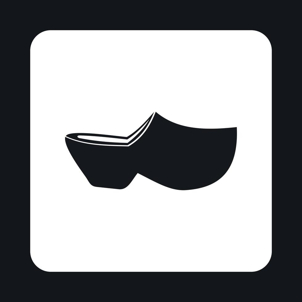 Wooden shoe icon, simple style vector