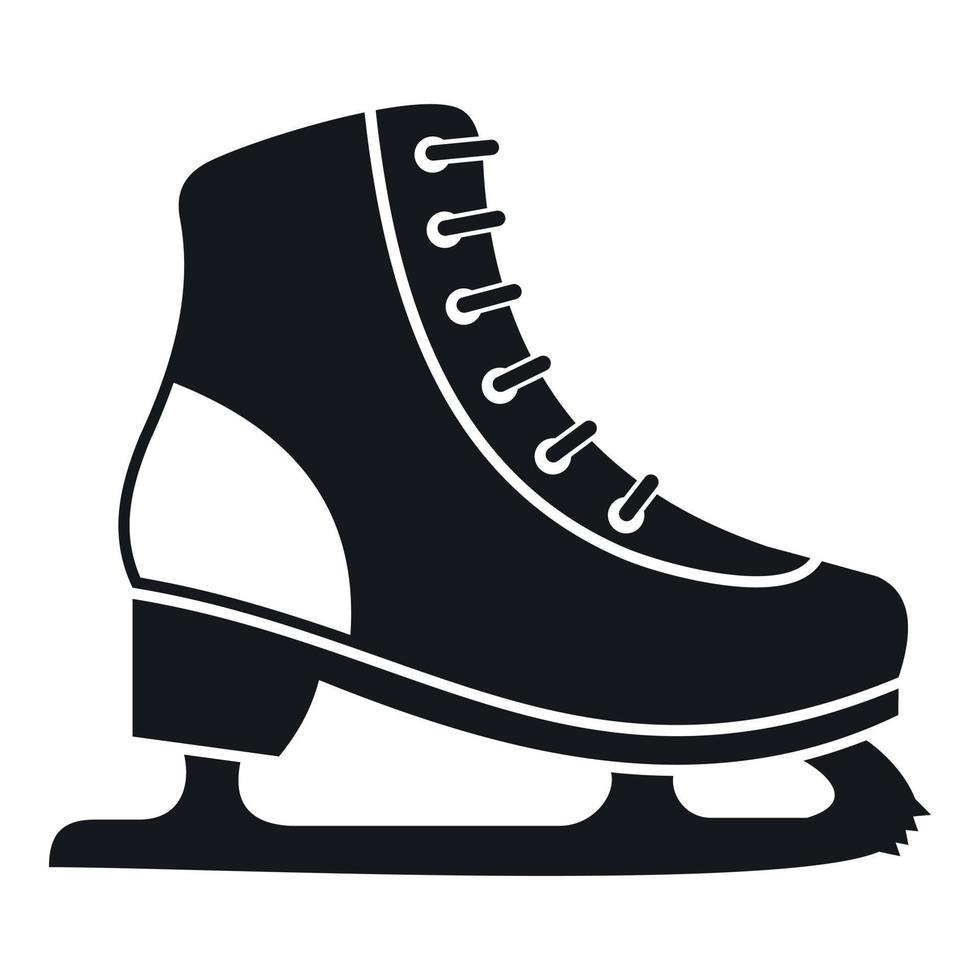 Ice skate icon, simple style vector