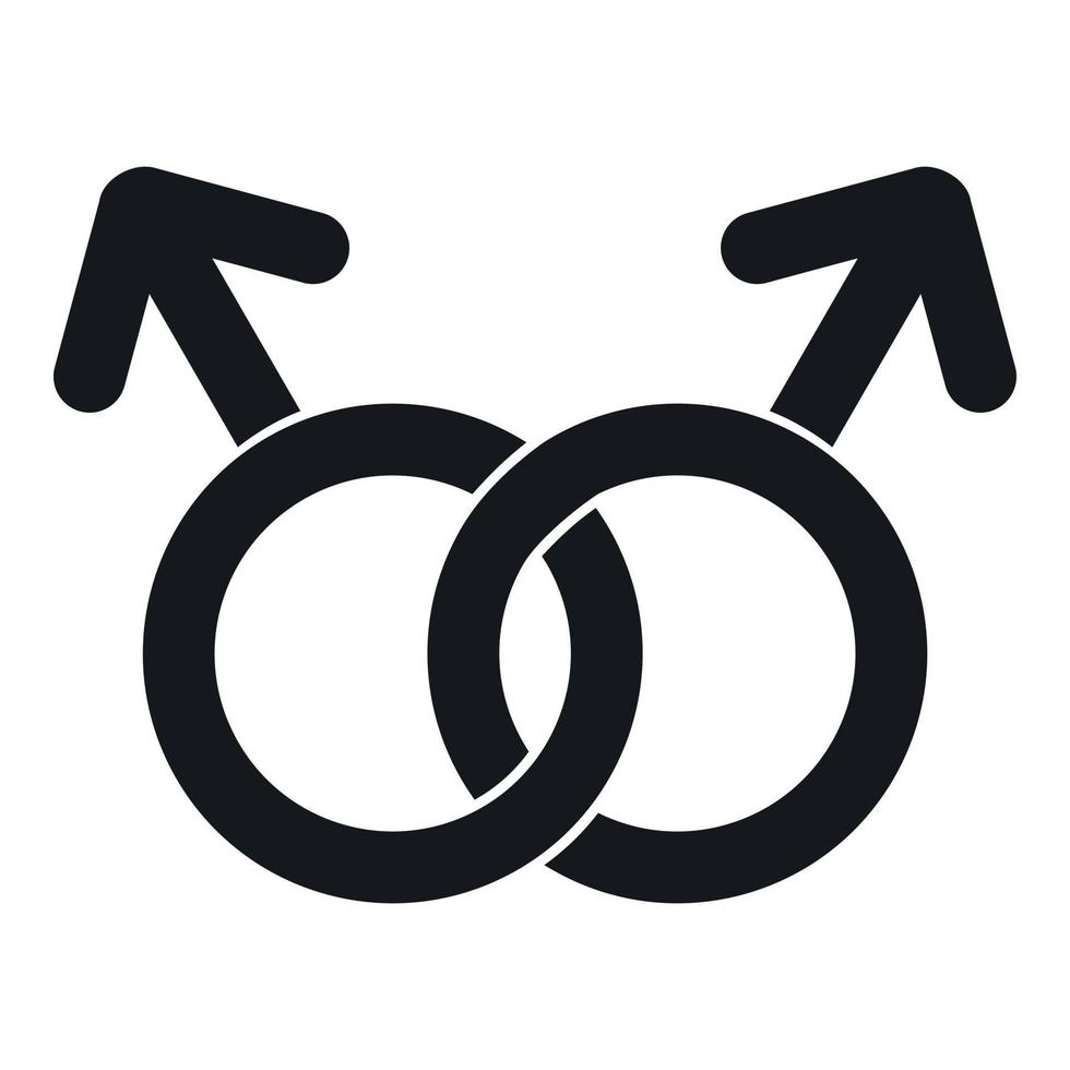 Gay love sign icon, simple style vector