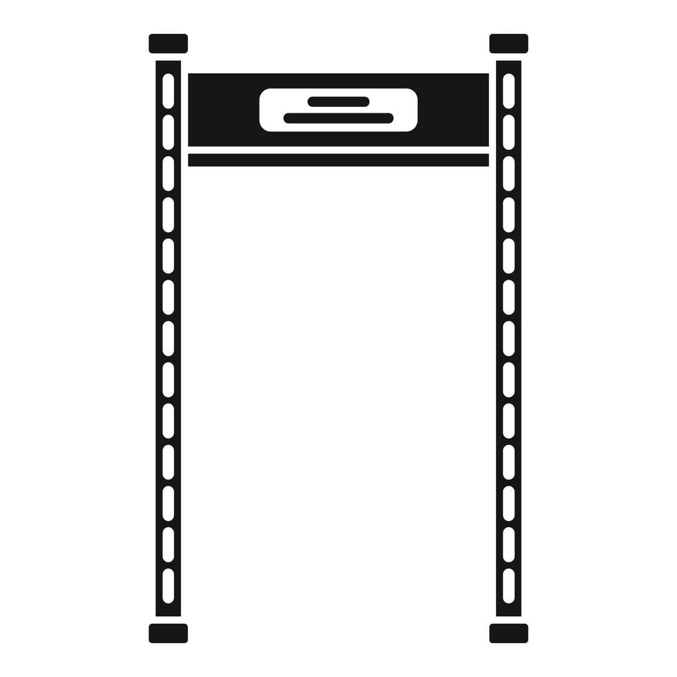 icono de detector de metales de puerta, estilo simple vector