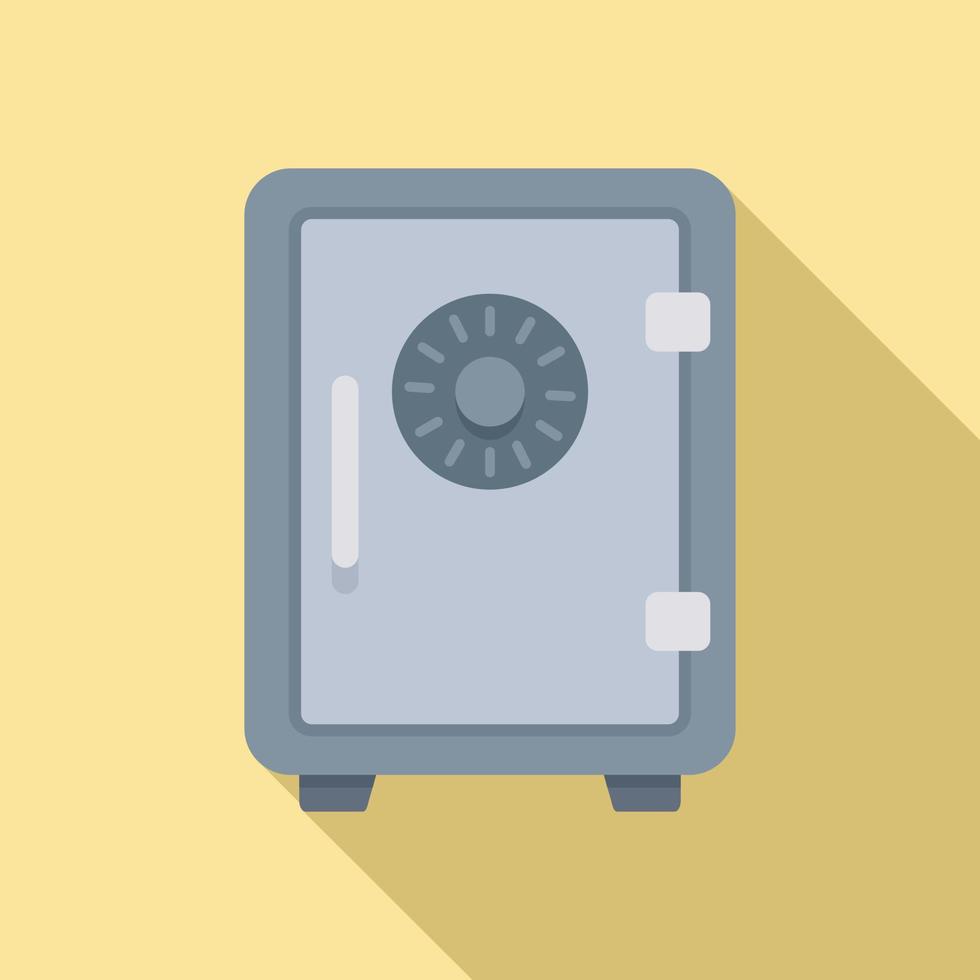 Bank teller money safe icon, flat style vector