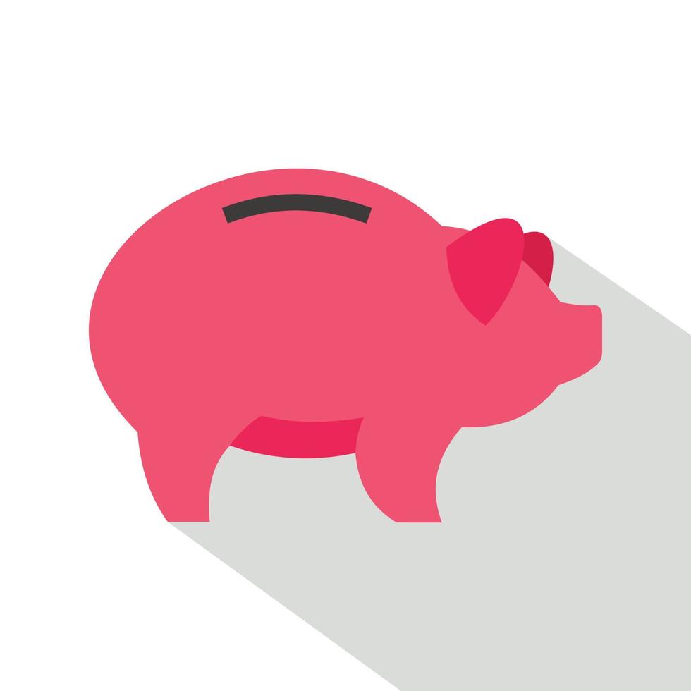 Piggy icon, flat style vector