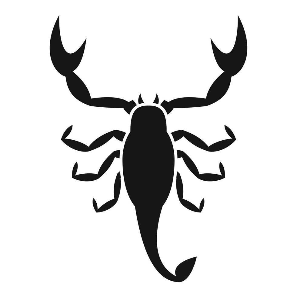 Scorpio warning icon, simple style vector