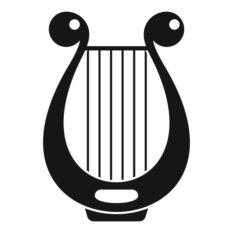 Harp music icon, simple style vector