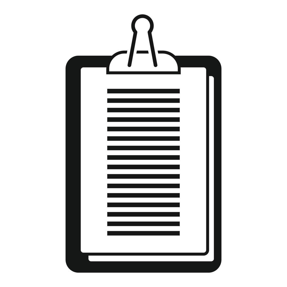 Document clipboard icon, simple style vector