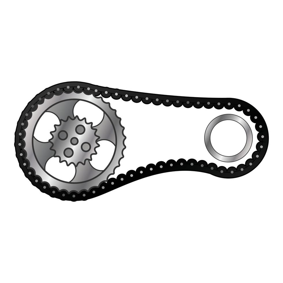 Car gear belt icon, cartoon style vector