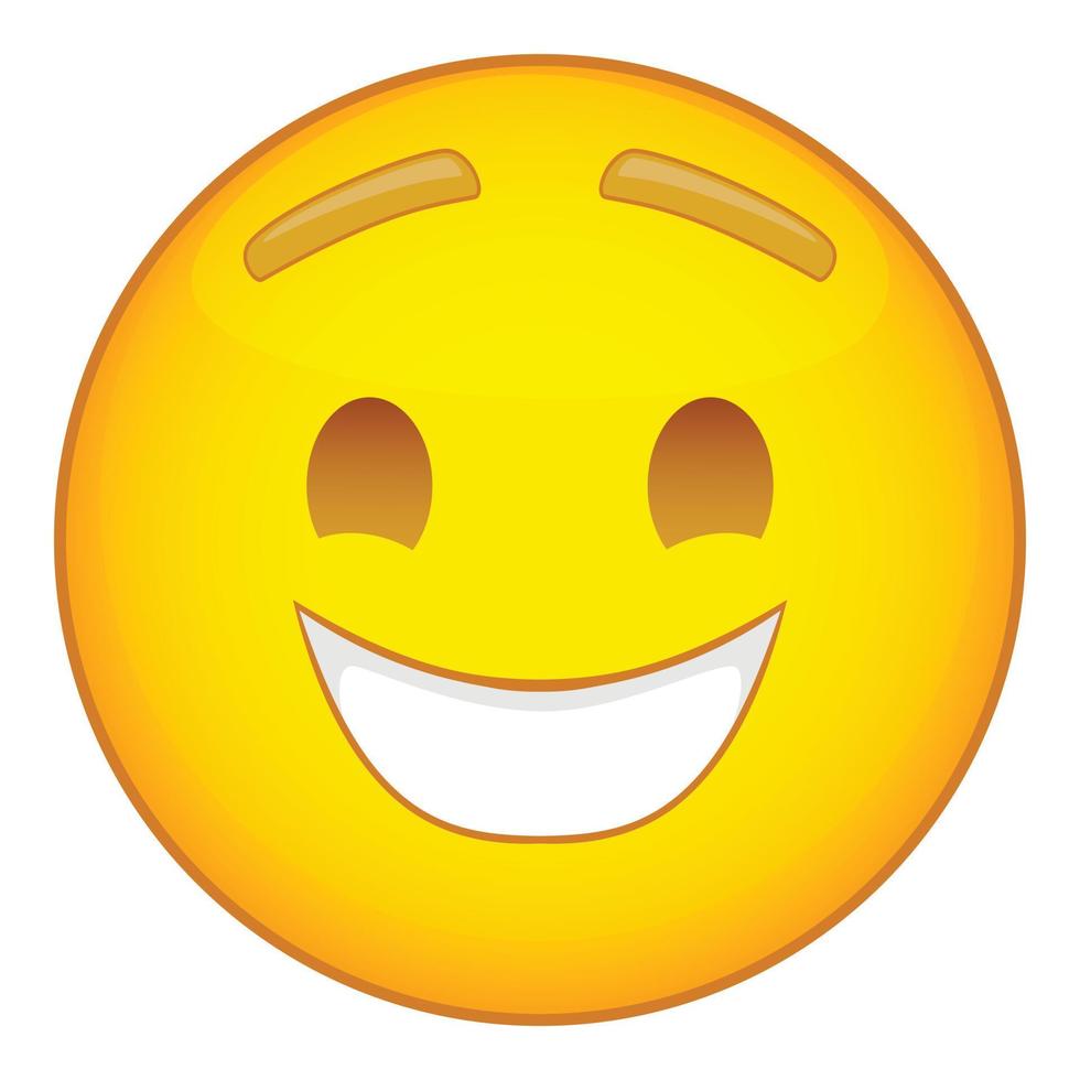 Laughing emoticon icon, cartoon style vector