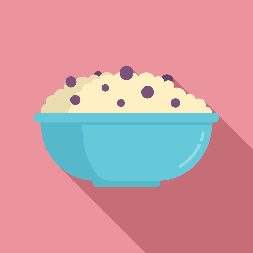 Rise bowl icon, flat style vector