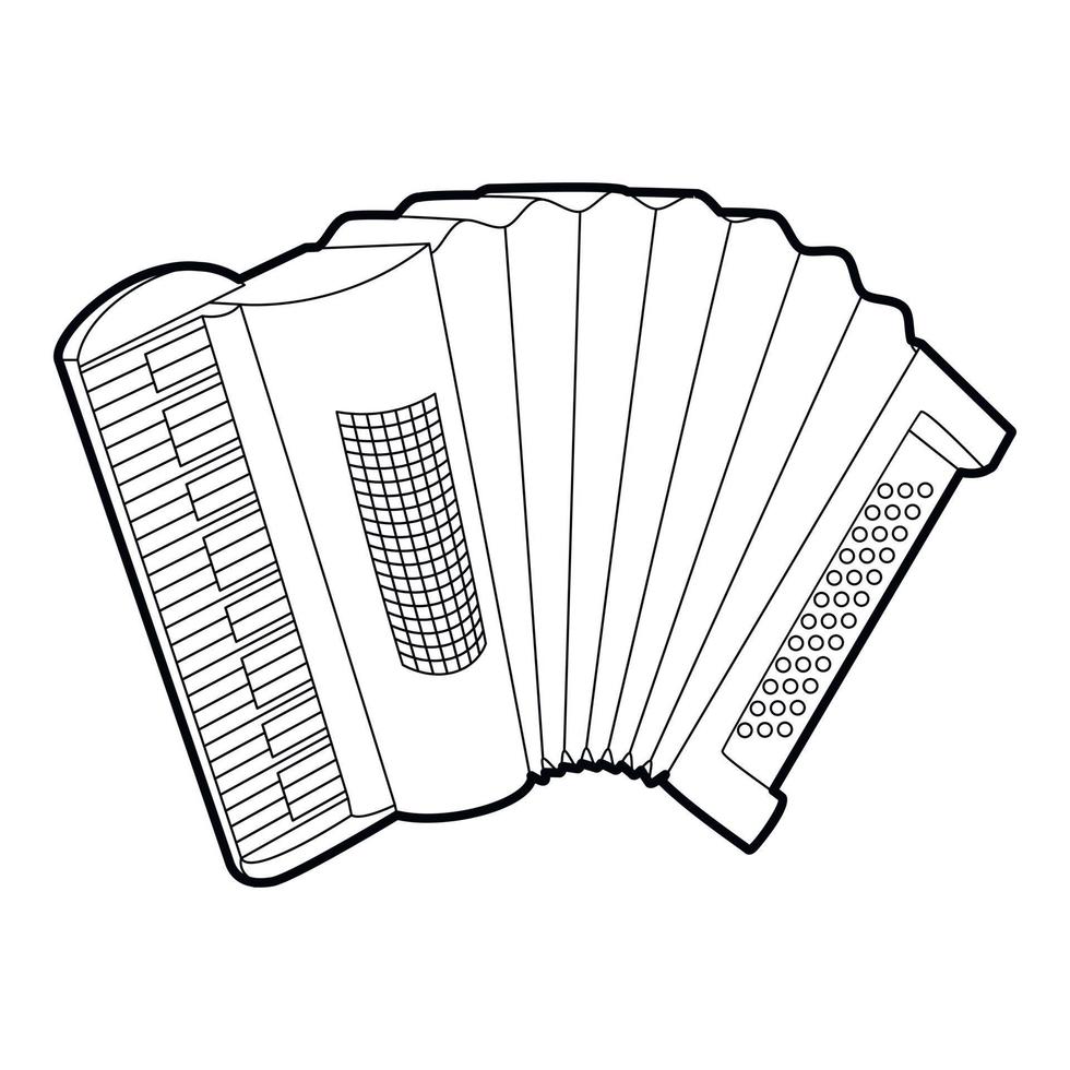 Accordion icon, outline isometric style vector