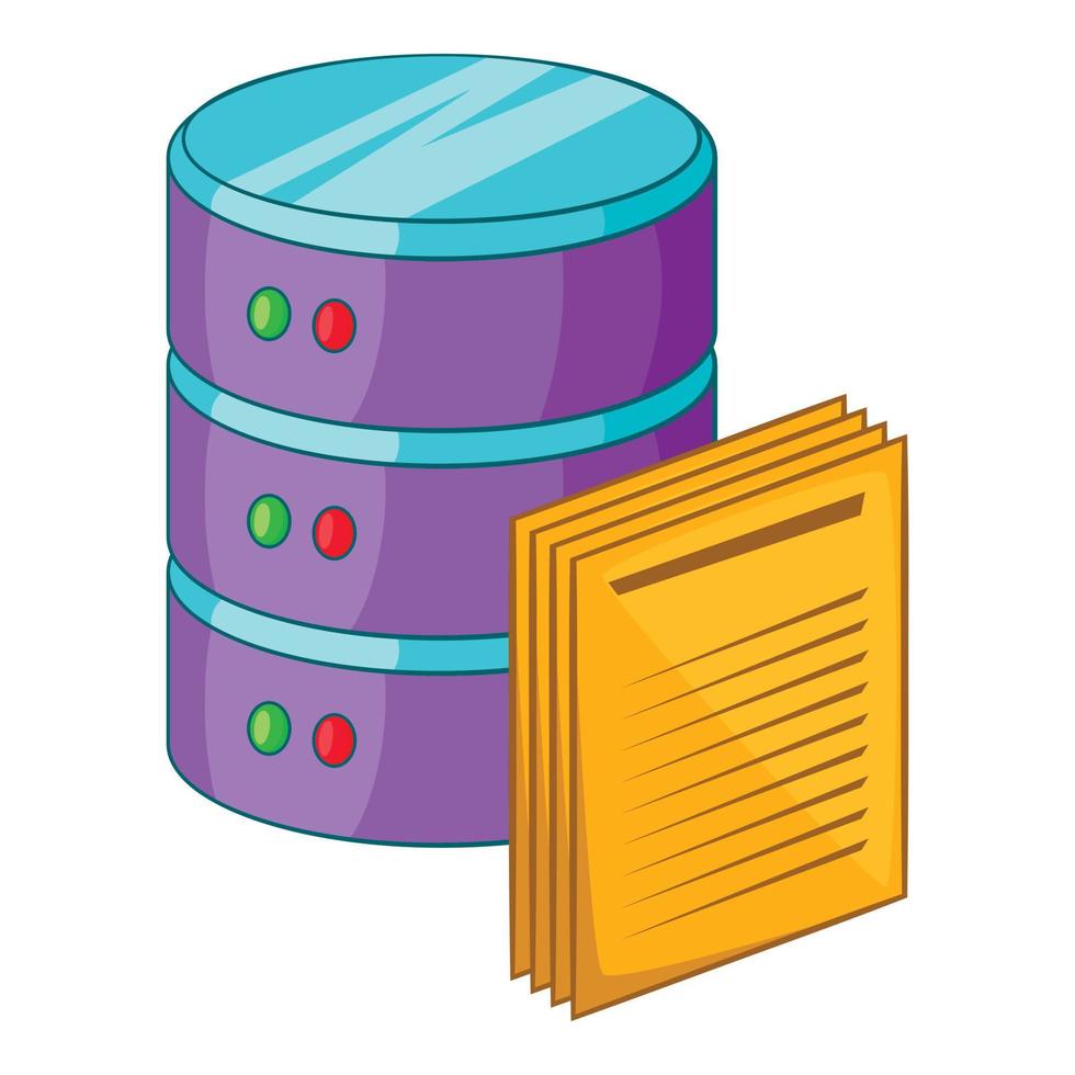 Data processing icon, cartoon style vector